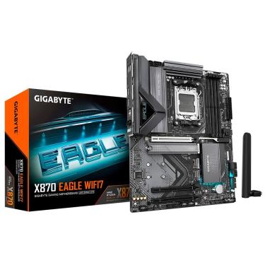 Imagem de Placa Mãe Gigabyte X870 Eagle Wi-Fi 7 com Bluetooth 5.2 e Pcie 5.0 para AMD Ryzen RGB Gaming