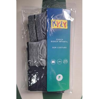 Imagem de Kit 3 Cuecas Infantil Menino Boxer Sem Costura Kyly, Mescla, Listrada,