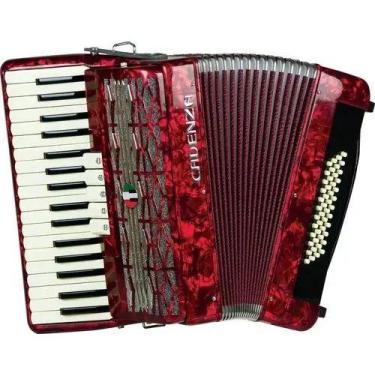 Imagem de Acordeon Sanfona Gaita Cadenza 48 Baixos 34 Teclas Vermelha - Instrume