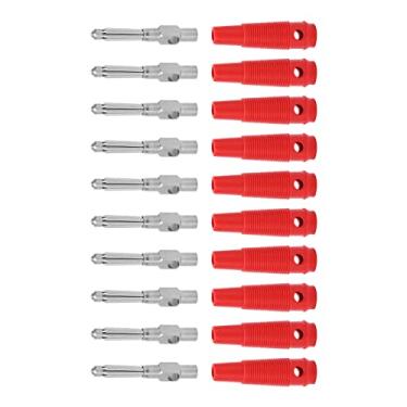 Imagem de Conectores de banana para alto-falante, antiderrapante 4mm Plugue de banana para alto-falante, bom contato, alto desempenho de transporte 7 pinos 1000V para TV(vermelho)