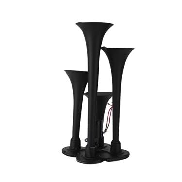 Imagem de Kit de buzina de trem, DC 12 V, super durabilidade, antivibração, 4 buzina de trompete antiumidade para motocicletas para caminhões para barcos