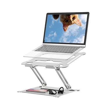 Imagem de Adjustable Laptop Stand,Suturun Aluminum Laptop Computer Stand Rriser&Multi-Angle Stand with Heat-Vent to Elevate Laptop Holder Compatible for Mac,Notebook,MacBook Pro/Air,Lenovo,Dell More10-17 Laptop