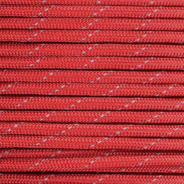 Imagem de PARACORD PLANET Traçadores que brilham no escuro 250 kg Paracord/paraquedas – Tipo III 250 kg resistência à tração para cabo (Imperial Red Glow Tracers, carretel de 75 m)