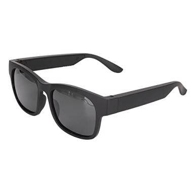 Imagem de ASHATA Óculos inteligentes de áudio Bluetooth, som de orelha aberta, chamadas claras, cancelamento de ruído com fone de ouvido para ciclismo, corrida, dirigindo pesca (Glamour preto)