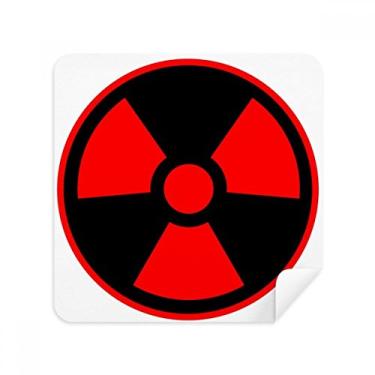 Imagem de Red Dangerous Chemical Radiation Symbol Glasses Cloth Screen Cleaner Suede Fabric 2 Pack