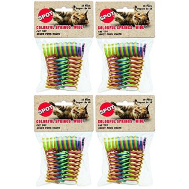 Imagem de Ethical Pet (pacote com 4) Brinquedo de gato de molas coloridas de plástico de calibre pesado, 10 unidades por pacote
