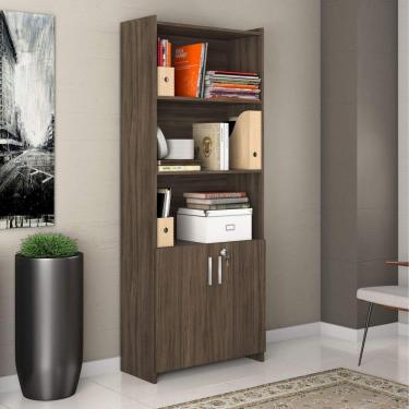 Imagem de Armário Multiuso 2 Portas 2 Prateleiras Notável Móveis Nogal Trend