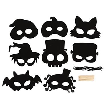 Imagem de Halloween Scratch Mask Art, 8 Sets Rainbow Halloween Scratch Face Mask Scratch Paper Animal Face Masks Toys Art Kit Halloween Kids Crafts