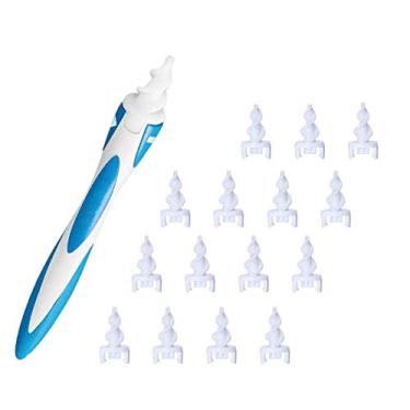 Imagem de Limpador de orelha, cotonete espiral de removedor de cera de ouvido inteligente Q Twist Grips, ferramenta de remoção de cera de eaxwax com 16 cabeças de reposição, kit de remoção de