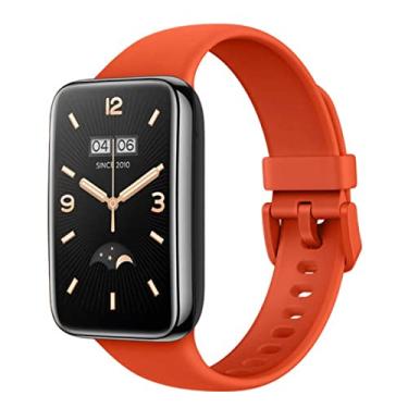 Imagem de Pulseira Extra Cores Vivas Silicone Sport Compatível com Mi Band 7 Pro (Laranja)