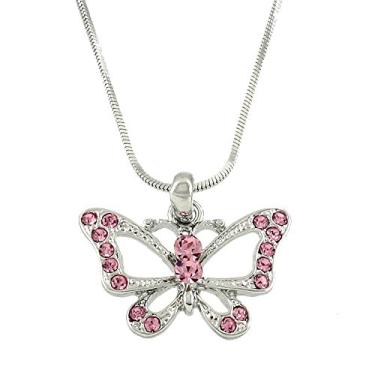 Imagem de Falari Colar com pingente de animal strass cristal r dio altamente polido, Cristal