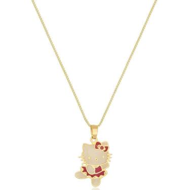 Imagem de Colar Personalizado Hello Kitty Folheado Em Ouro 18K