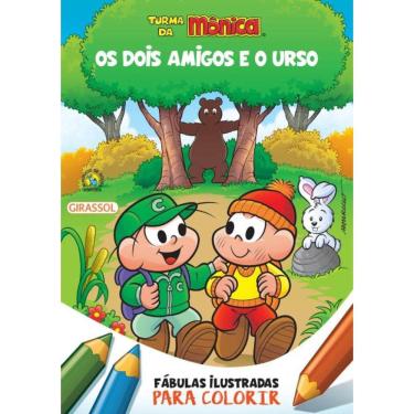 Imagem de Turma Da Monica - Fabulas Ilustradas Para Colorir - Os Dois Amigos E O Urso
