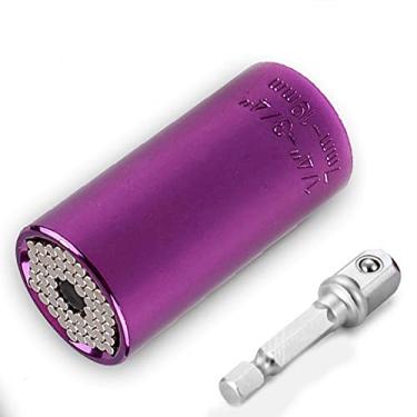 Imagem de Ferramentas de soquete universal Chave multifuncional com conjunto de adaptadores de broca de 9,5 mm para indústria automotiva - Roxo