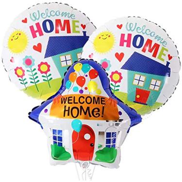 Imagem de KatchOn Big Welcome Home Balloons - Pack of 3 | House Shaped Balloons | Welcome Home Decorations