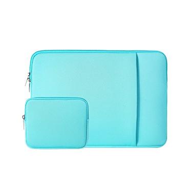 Imagem de Capa para laptop RAINYEAR bolsa de transporte macia com bolso frontal e bolsa de acessórios, compatível com MacBook Notebook Chromebook, Azul, 15.6"