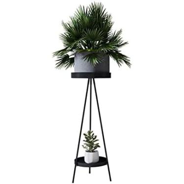 Imagem de Suporte De Flores De Ferro, Suporte De Vaso De Flores Multicamadas, Prateleira De Varanda De Chão, Prateleira De Flores Simples Na Sala De Estar Interna,Preto,B,Collector88