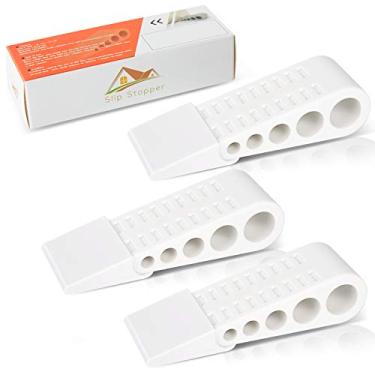 Imagem de SlipStopper Batentes de porta, batente de porta de borracha antiderrapante com suporte, batentes de porta para parte inferior da porta, funciona em todos os tipos de piso