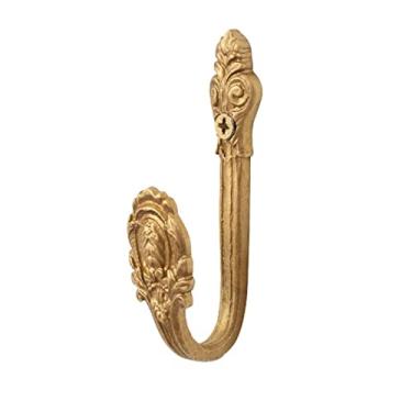 Imagem de KIZQYN Ganchos de casaco cabide montado na parede, cabide de casaco de varanda, gancho de parede de luxo leve adequado para casacos, cachecóis, bolsas, toalhas, chaves, chapéus cabide de parede (cor: latão)