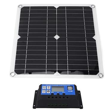 Imagem de Kit de painel solar de 15 W, controlador de saída USB duplo 100 A, células solares para bateria de carro e barco (controle azul)