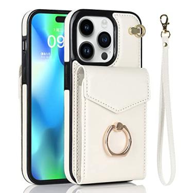 Imagem de Bolsa multicartões de couro para iPhone 14 Pro Max 13 12 11 SE 2022 2020 X XR XS Max 8 7 Plus RFID Ring Holder Stand Cover, Branco, para iphone 13MiNi