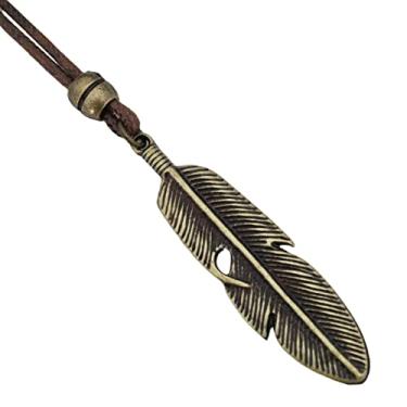 Imagem de Granado Acessórios - Colar de Couro Ajustável Moderno com Pingentes Exclusivos e Charmosos - Adulto Unissex - Prata com Pedra Marrom - Zamak - Colar