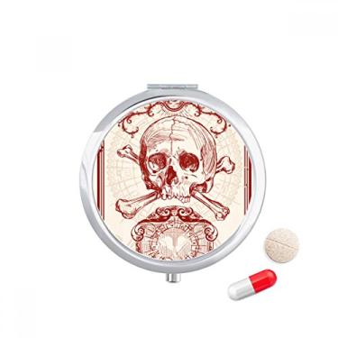 Imagem de Caixa de comprimidos com estampa de cartas de pôquer, coroa vermelha, caixa de armazenamento de medicamentos