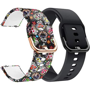 Imagem de Pulseira Nandos-Store compatível com Amazfit GTR 42MM / GTS/GTS 2 / GTS 2 mini (Caveira mexicana+preta)