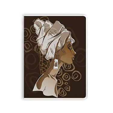 Imagem de Caderno feminino africano negro com arte para cocar aborígene capa de goma diário capa macia
