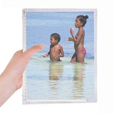 Imagem de Caderno infantil Ellie Yao Sea Wave Photo Africa com folhas soltas e diário recarregável