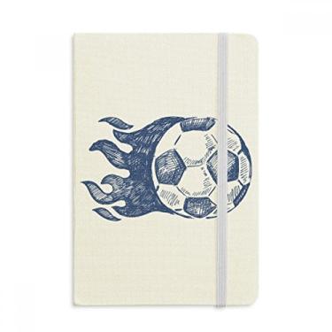 Imagem de Caderno de futebol americano com estampa azul chama, capa dura em tecido oficial diário clássico