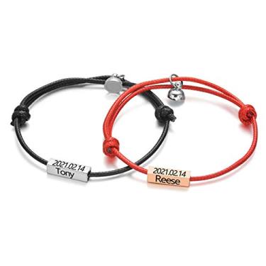 Imagem de Pulseiras magnéticas para casais, relacionamento mútuo, amizade combinando, conjunto de pulseiras, presente para mulheres, homens, namorado, namorado, ele, ela, melhores amigos
