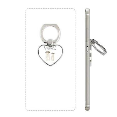 Imagem de Suporte de anel de telefone com pintura de ilha de cogumelo natural, suporte de coração universal