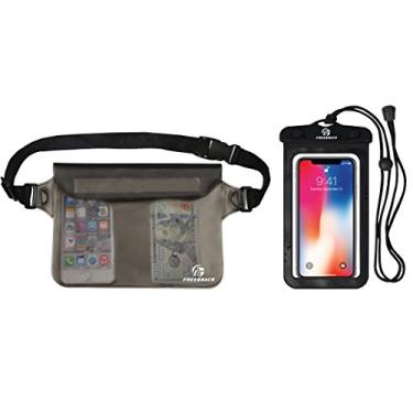 Imagem de Freegrace Conjunto de bolsas premium à prova d'água com alça de cintura/ombro - a melhor maneira de manter seu telefone e objetos de valor secos e seguros - perfeito para passeios de barco, natação,