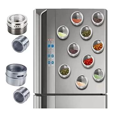 Imagem de Porta Tempeiros E Condimentos Magnético Em Inox 3 Peças