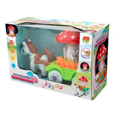 Imagem de Brinquedo Bate e Volta Musical Carruagem Cogumelo - DM Toys