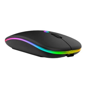 Imagem de GOLLATE Mouse Sem Fio Recarregável Wireless Led Rgb Ergonômico (Preto)(GLT-2552)