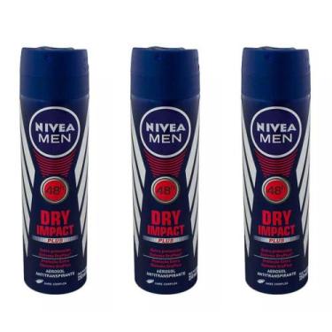 Imagem de Kit C/03 Nivea Men Dry Impact Plus Desodorante Aerosol 150ml