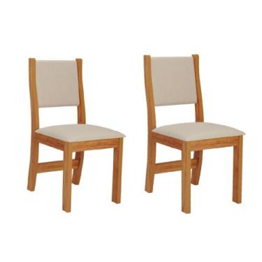 Imagem de Conjunto Com 2 Cadeiras Sol 0,88M Veludo Mel/Bege Viero - Viero Moveis