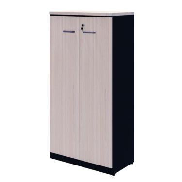 Imagem de Armário de Escritório Yaris 2 PT Carvalho Berlin e Preto 161 cm