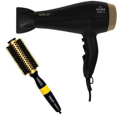 Imagem de Kit - Secador Gama Gold Ion 2200W 127V + Escova Proart Metallic Pro Amarela 25Mm Epm14
