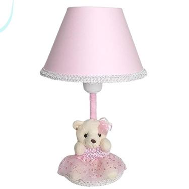 Imagem de Abajur Infantil Menina Decoração Quarto Bebê Luminária Mesa (Rosa)