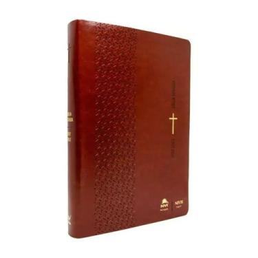 Bíblia Bilíngue Português/Inglês NVI Luxo Marrom - Livraria