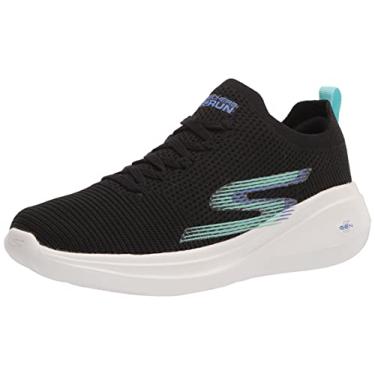 Imagem de Skechers womens Go Run Fast - Quick Step Sneaker, Black/Aqua, 8.5 US