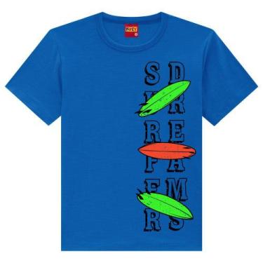 Imagem de Camiseta Menino Kyly Em Meia Malha Flamê Fio Puro Surf Azul