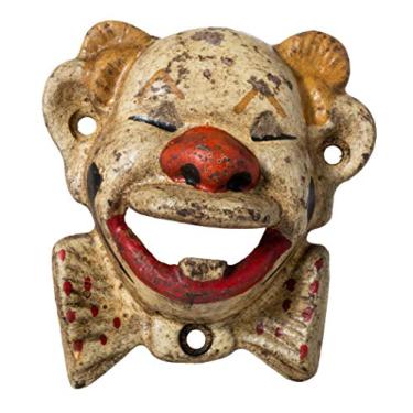 Imagem de Abridor de garrafas vintage de ferro fundido para parede de soda pop palhaço