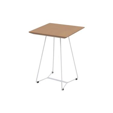 Imagem de Mesinha Baixa Ine Lateral Canto Sofá Cama Pés Metalicos Cor:Branco