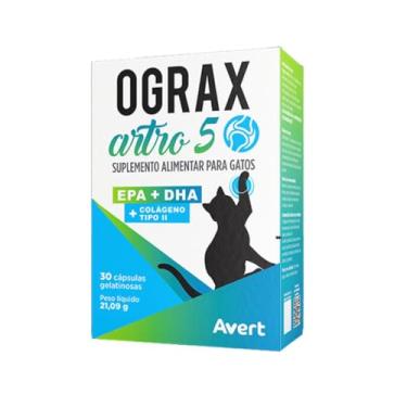 Imagem de Suplemento Alimentar para Gatos Ograx Artro 5 (30 cápsulas) - Avert