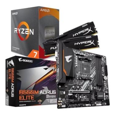 Imagem de Kit Amd Ryzen 7 5700x + B550m Aorus Elite AM4 + 16gb 3200mhz