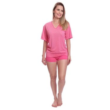 Imagem de Pijama Curto Feminino Adulto Manga Curta Short Doll Malha